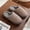 Embroidered logo - coffee, variant on ZELAND Couple Plush Winter House Slippers - Thick Sole, Anti-slip, Warm Indoor Cotton Slippers for Women and Men