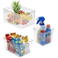thumbnail image 4 of Sorbus Plastic Bin Set - Clear Storage Bins Organizer for Pantry Refrigerator and Households - 3-Pack, 4 of 8