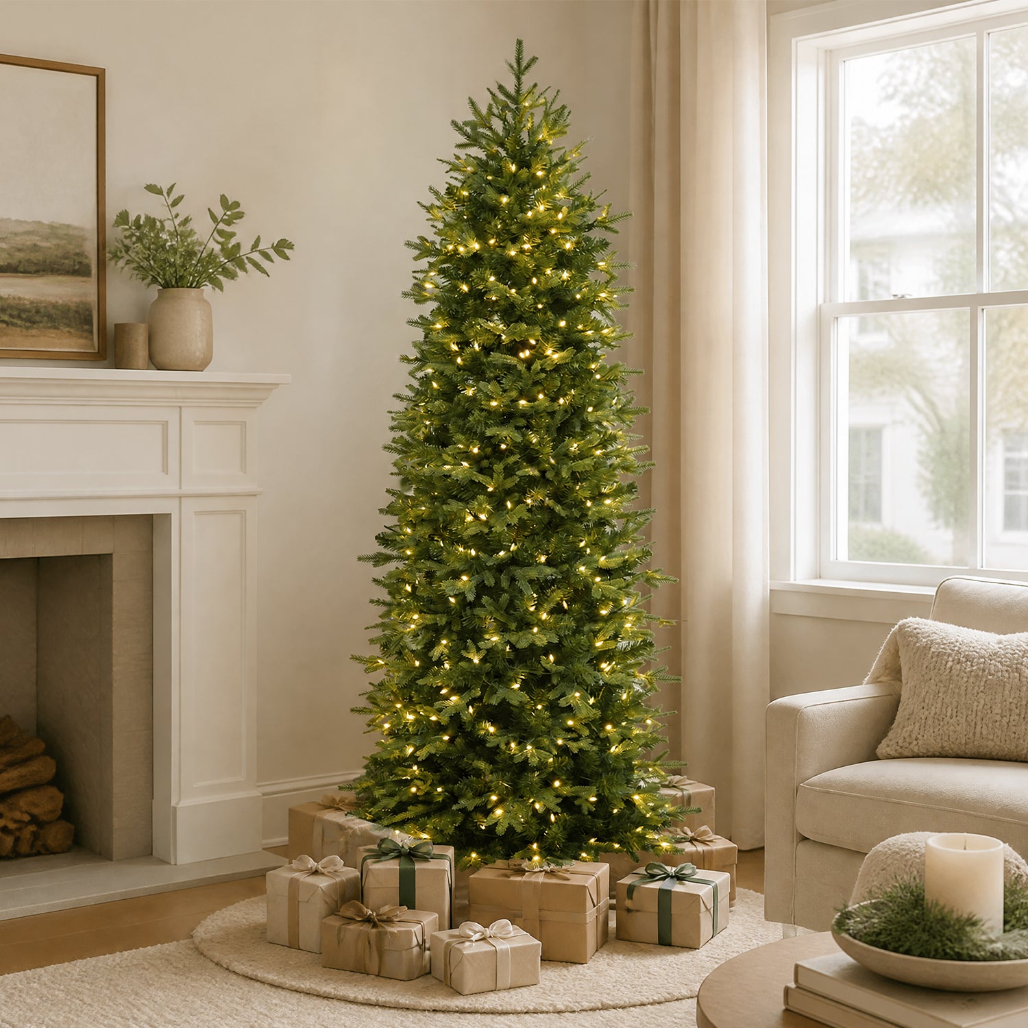 Vivatrees 6ft Pre-lit Slim Artificial Christmas Tree photo 4