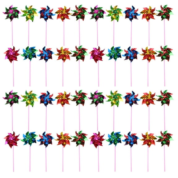 50pcs Colorful Windmill Kids Windmill Plaything Decorative Pinwheel Landscape Decor