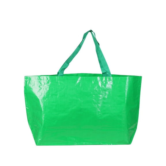 Feledorashia Reusable Grocery Shopping Bag, Heavy Duty Tote Bag, Large Plastic Woven Storage Bag for Beach Travel Moving Laundry, Waterproof Washable Durable Material with Reinforced Handles