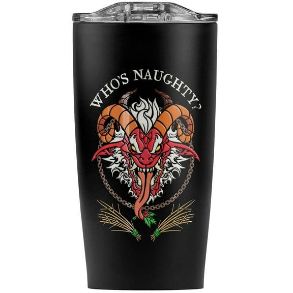Krampus Who'S Naughty Christmas Holiday Stainless Steel 20 oz Travel Tumbler, Vacuum Insulated & Double Wall with Leakproof Sliding Lid | Great for Coffee/Hot Drinks and Cold Beverages