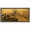 thumbnail image 2 of Oriental Furniture 36" Mountaintop Waterfall on Gold Leaf wall art/screen, Lacquer, silk, traditional, Asian, 2 of 2