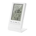 thumbnail image 1 of 1 Uds. Termómetro higrómetro para interiores, termómetro digital de alta precisión, monitor de temperatura y medidor de humedad con alarma/fecha/pronóstico del tiempo para dormitorio Rojo Verde, 1 of 5