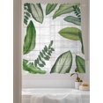 thumbnail image 3 of Sheer Curtains 72 Inches Long 2 Panels Set for Bedroom, Green Leaves Semi Sheer Curtains for Windows, Tropical Summer Botanical Watercolor Elegant Wooden Voile Window Treatments Rod Pocket Curtain, 3 of 7