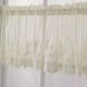 thumbnail image 1 of Granjero Gordo Cortina transparente de encaje con bordado floral, bolsillo para barra, cortina corta para ventana pequeña, 1 pieza (130 x 40 cm, beige), 1 of 5