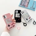 thumbnail image 2 of Quicksand Game Case para iPhone 11, iPhone 12 Cute Handheld Game Console Case, 3D Cute Kids Girls Boys Women Game Bling Glitter Funda de goma de silicona suave para iPhone 11 y 12 Series oso de fresa  Juguete, 2 of 6