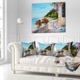 thumbnail image 3 of Designart Balcony Near the Sea - Landscape Painting Throw Pillow - 16x16, 3 of 5