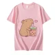 thumbnail image 3 of Camisetas con estampado de té de burbujas de Capybara Loves para mujer, camisetas informales de manga corta para mujer, camisetas Y2k para mujer, ropa para mujer, 3 of 4