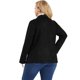 thumbnail image 5 of Women's Plus Size Jacket Drop Shoulder Moto Stretch Long Sleeves Drape Suede Cardigans Black 3X, 5 of 7