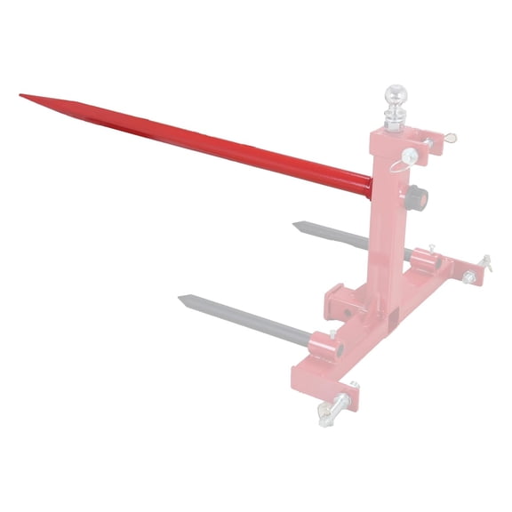 Telyswee 49" Red Coated Bale Forks Bale Spear 3000 lbs Capacity Hay Spear, Hay Handing Equipment Fit for Bobcats Tractors