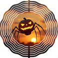 thumbnail image 2 of Stylized Metal Hanging Wind Spinner with Glowing Eyes & Grin - Unique Garden Decor for Yard Vibrant Sunset Design Eye - Catching, 2 of 6