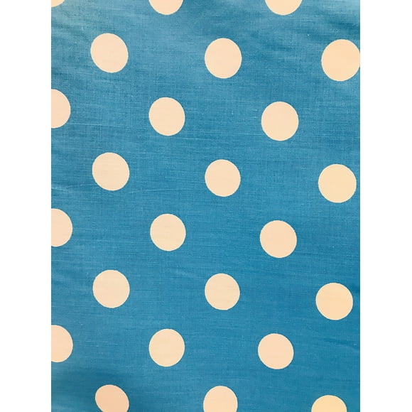 Sal Tex Fabrics , Tissu en Coton Poly à Pois Format Quart, Vend au Yard, Grand Choix de Combinaisons de Couleurs (Turquoise/pois Blancs)
