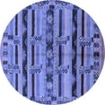thumbnail image 1 of Ahgly Company Machine Washable Indoor Round Oriental Blue Industrial Area Rugs, 4' Round, 1 of 4