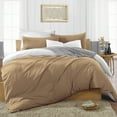 thumbnail image 1 of SGI Bedding 3 Piece Reversible Cotton Duvet Cover Taupe Solid 600TC Calking, 1 of 8