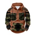 thumbnail image 3 of LMOIPLI Camouflage Print Hoodies for Men Military Mens Fleece Lined Quarter Zip Cargo Sweatshirt with Multi Pockets Orange XL, 3 of 4