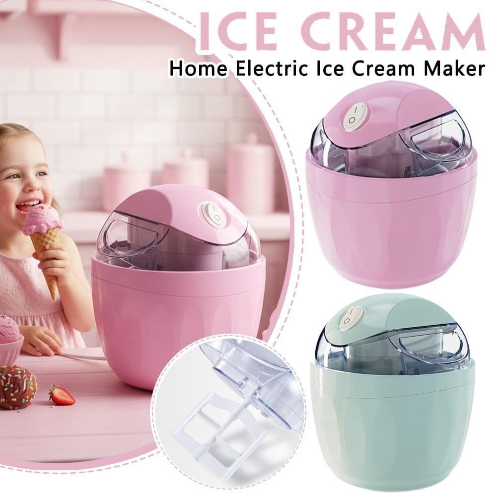 Electric Ice Cream Maker for Home, 500ml Mini Sorbet & Frozen Yogurt Machine for Kids, Quick 15-Minute Homemade Dessert Tool, 120V US Plug, Blue