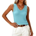 thumbnail image 2 of Lumtrix Womens V Neck Sweater Vest 2026 Spring Summer Sleeveless Knit Shirts Basic Vacation Loose Fit Tank Tops Blue M, 2 of 5
