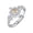 Champagne, variant on Celtic Knot Cubic Zirconia Ring for Women, Sterling Silver Adjustable Open Ring with Birthstone