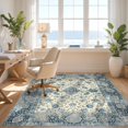 thumbnail image 3 of Design&I 4'x6' Washable Area Rug Pet Friendly & Non-Slip Built-In Grip Ru Vintage Front Scroll Distressed Border Door Entrance Throw for Reading Nook, Bedroom, 3 of 7