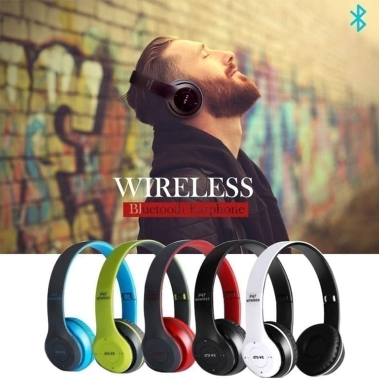 Cuffie Bluetooth P47 Wireless Con Microfono - Stereo Pieghevole Per PC, Sport E Gaming - Nero