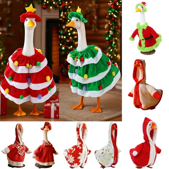 Wzzjkit Christmas Goose Clothes Decorations Holiday Lawns Geese Snowman Red White Goose Costume for Christmas Yard Garden Outdoor Decorations