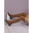 thumbnail image 5 of Women's Over The Knee Boots With Chunky Heel, Elasticity And Warmth, Round Toe Flat Shoes, Large Size Fashionable Boots For Winter, 5 of 5