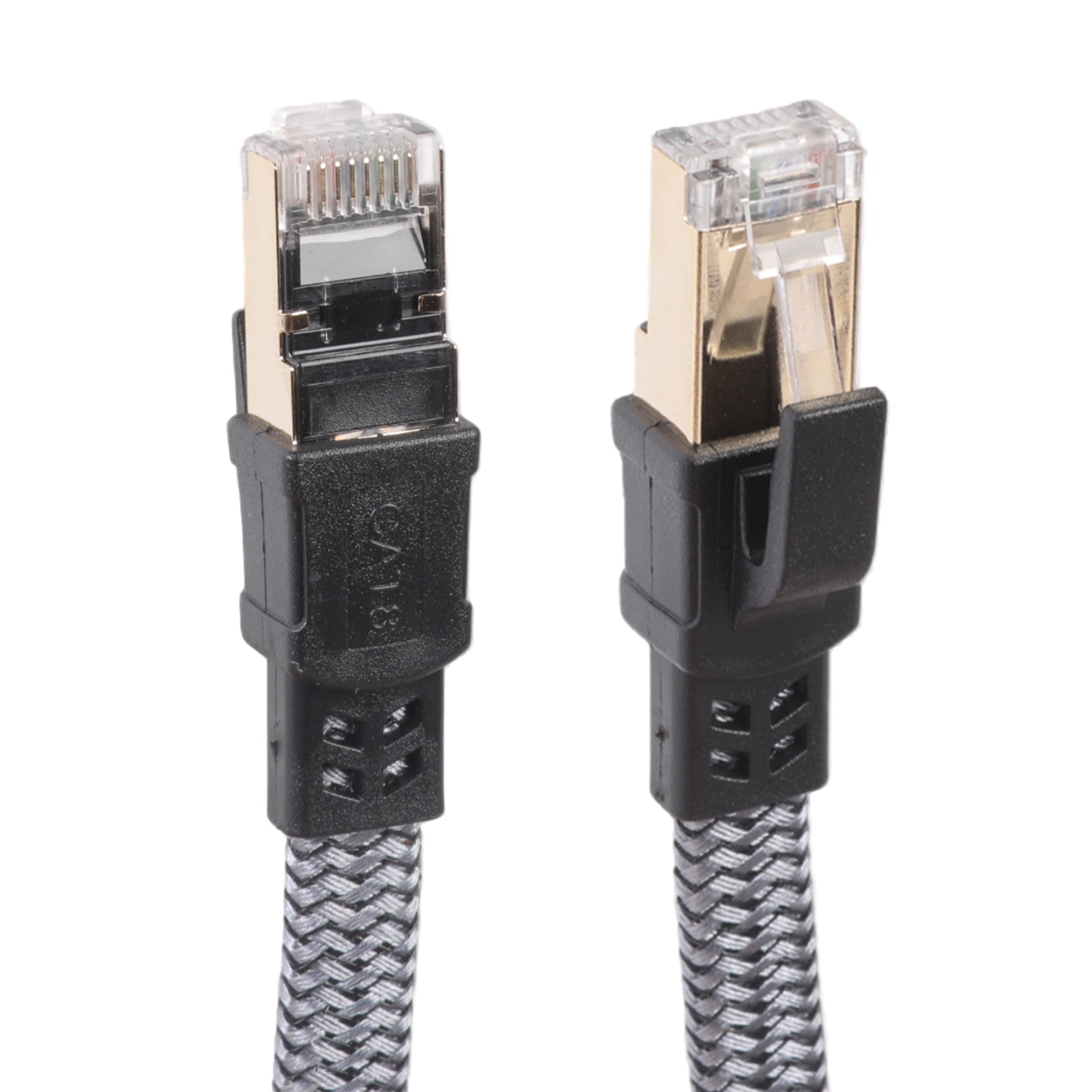 CAT8 Ethernet Cable Flat Braided Design 40Gbps 2000MHz Bandwidth for Intelligent Devices and Servers