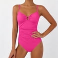 thumbnail image 4 of CHGBMOK Womens One Piece Swimsuit Tummy Control Ruched Bathing Suit V Neck Push Up Spaghetti Straps Swimwear, 4 of 6