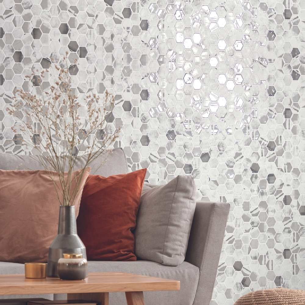 The Tile Life Eterna Hex 4" x 4" Alaia Glass Mosaic Tile Sample 1 Piece