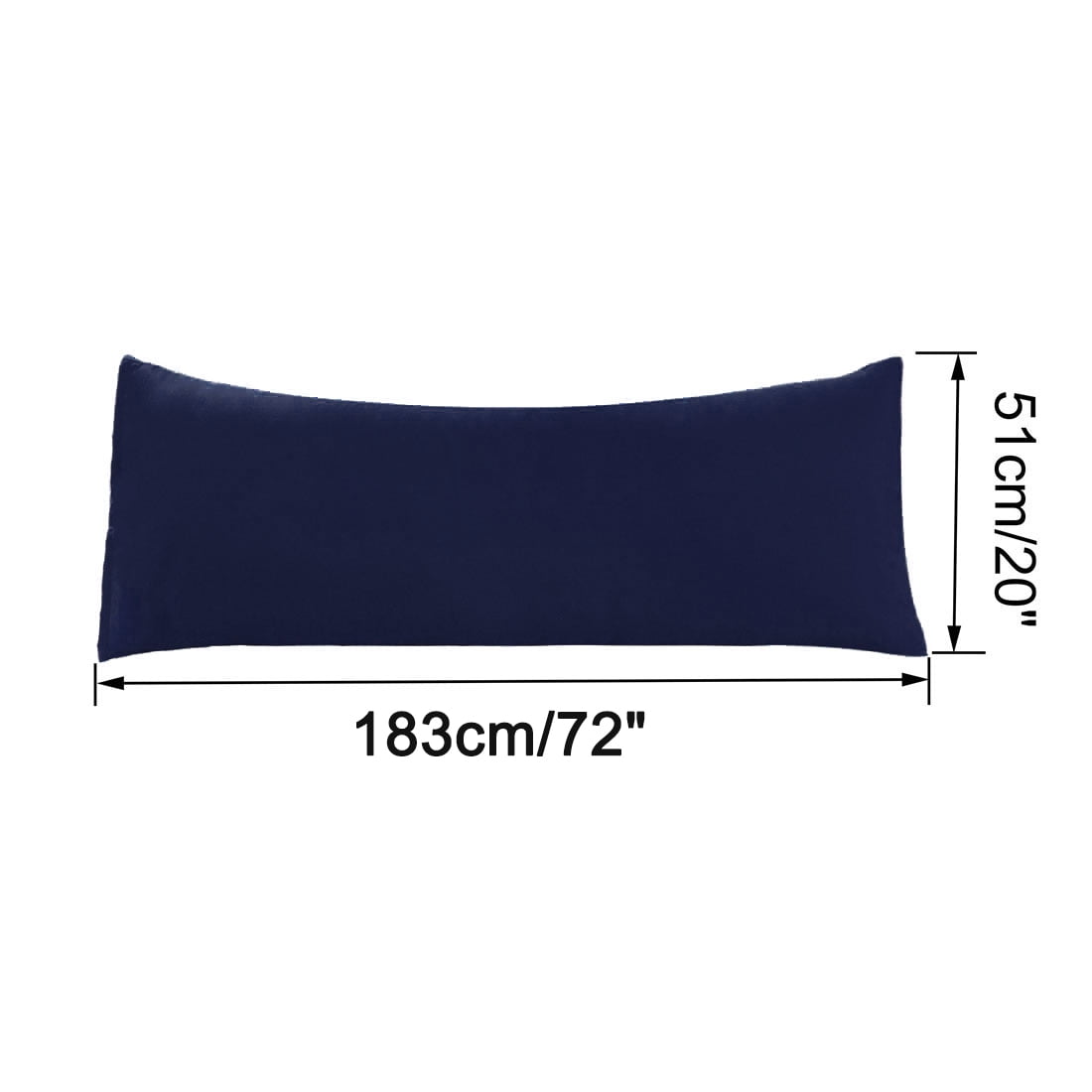 Unique Bargains Microfiber Solid Long Body Pillowcases, 2-Pack Navy 20" x 72"
