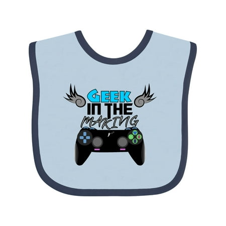 

Inktastic Geek in the Making Black Video Game Controller Gift Baby Boy or Baby Girl Bib