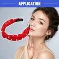thumbnail image 2 of 1 Pc Satin Knotted Pearl Headband, Hairband for Women, Red, 1.1inches Wide, 2 of 7