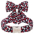 thumbnail image 1 of Collar para perro de estilo único con patas para el Día de San Valentín, negro y rojo, 1 of 6