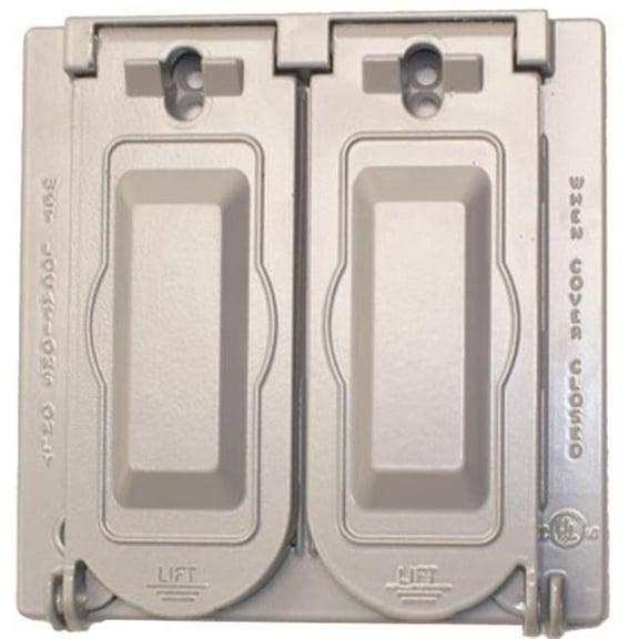 Teddico 2FCLMUSEV Dual Gang Cover - Gray