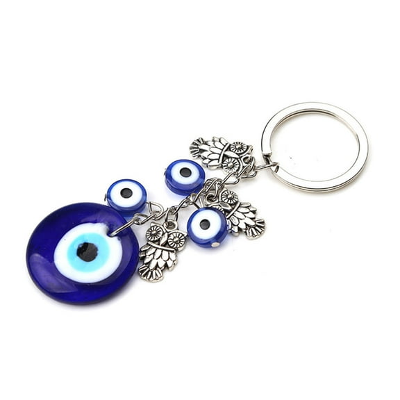 Hemoton 2 Pcs Turkish Blue Evil Eye Keychain Owl Keychain Charm Good Luck Keys Holder Amulet Blessing Keyring Handbag Purse Hanging Pendant For Car Purse Backpack