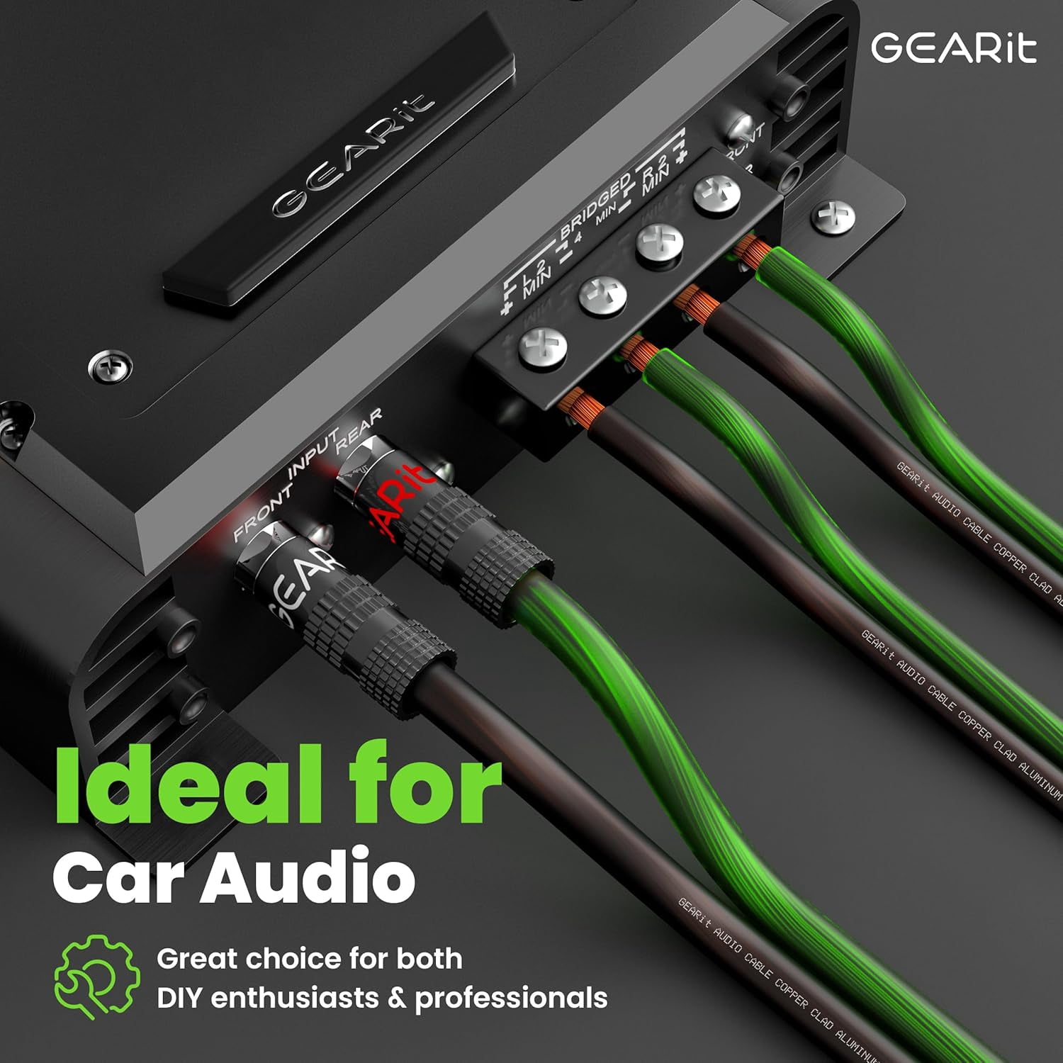 GEARit Pro Series 14AWG Speaker Wire, 14 Gauge Speaker Wire Cable (100 Feet / 30 Meters) Great Use for Home Theater Speakers and Car Speakers, Transparent Black/Green
