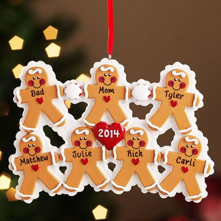 Personalized Gingerbread Family Christmas Ornament, 7 Gingerbread