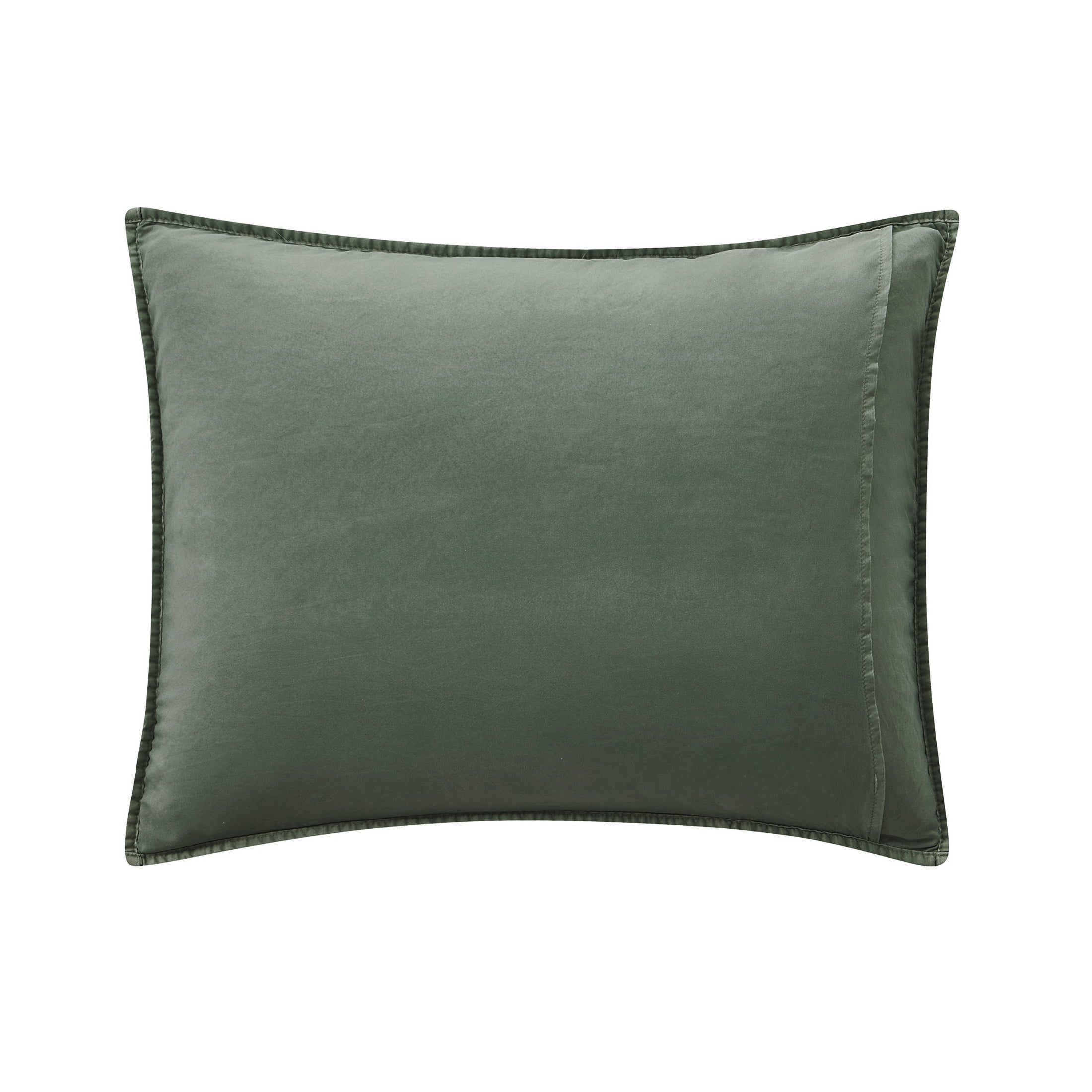Mainstays Garment Washed Striped Pillow Sham, Standard, Light Green, 1 Pack