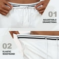 thumbnail image 4 of QPNGRP Men's Zipper Pocket Quick Dry Shorts Drawstring Elastic Waistband Casual Shorts White 34, 4 of 6