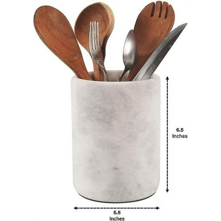 Extra Large Utensils Holder(16.3Lx5.6Wx6.6H) 4 Sections Pine