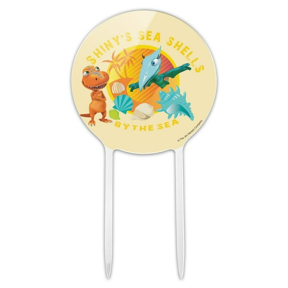 Acrylic Shiny's Sea Shells by the Sea Dinosaur Train Cake Topper Party Decoration for Wedding Anniversary Birthday Graduation
