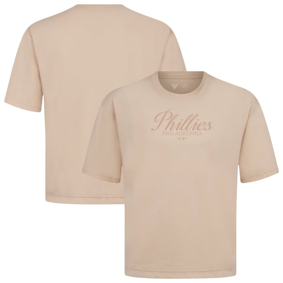 Men's Levelwear Khaki Philadelphia Phillies Ethereal Oversized Luxe Signature Knit T-Shirt