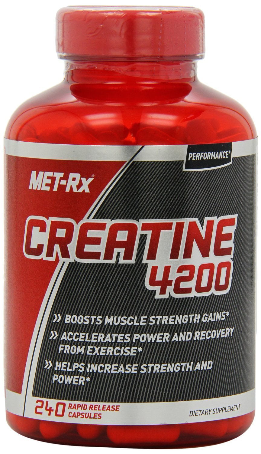 MET-Rx Creatine 4200 Supplement, Supports Muscles Pre and Post Workout, 240 Capsules 240 Count (Pack of 1) NEW