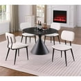 thumbnail image 2 of Milan Delphie Black Contemporary Ceramic Top Table with Cone Shaped Base, 2 of 6