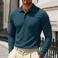 thumbnail image 2 of Bibifish Mens Polo Shirts Long Sleeve Waffle Knit Casual Shirts Breathable Classic Fit Daily Wear Tops, 2 of 4