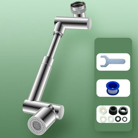 

Yannee 1440° Telescopic Manipulator Extender Universal Rotation Anti-splash Bubbler Rotatable Multifunctional Extension Tap Silver