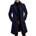 thumbnail image 3 of Danhjin Trench Coats for Men Long Open Front Lapel Long Jackets Long Sleeve Fall Winter Overcoats Business Casual Going out Fashion Outwear, 3 of 6