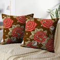 thumbnail image 4 of LALILO Throw Pillow Covers Classic Vintage Flower Flower Butterfly Floral Cushion Cover 18" x 18", 2 Pack, 4 of 6