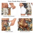 thumbnail image 5 of joogoo Men's Horses in Flowers Swim Trunks with Liner Pocket Beach Shorts XX-Large, 5 of 9